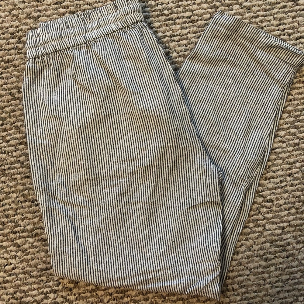 Jcrew linen cropped drawstring pant